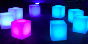 Illuminated LED Cube Hire in London.